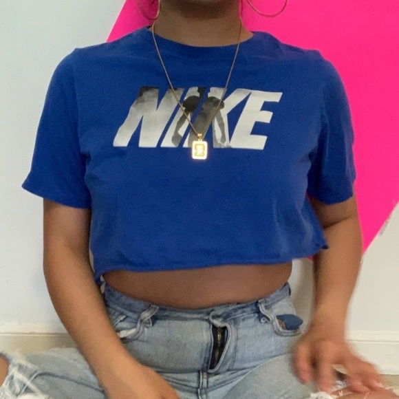 Nike Tops - cropped nike blue tee ✧